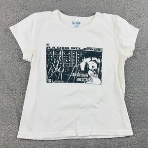 John Galt Brandy Melville T-Shirt Women S White Radio Silence Cotton Streetwear